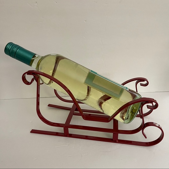 Red Sleigh Wine Bottle Holder - Picture 5 of 6